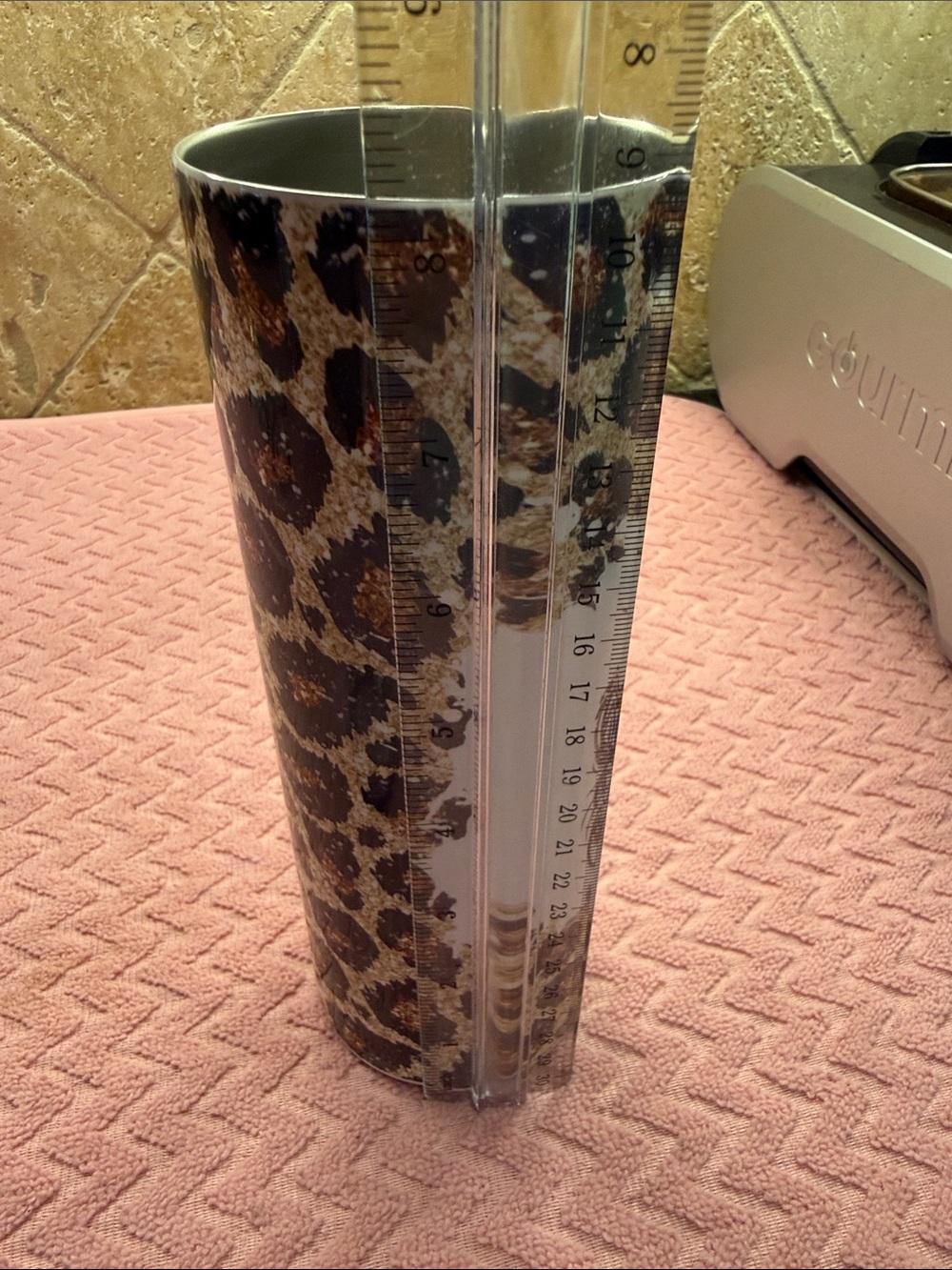 #momlife/ Courtney Leopard Print Stainless Tumbler - White and Brown - Picture 5 of 6